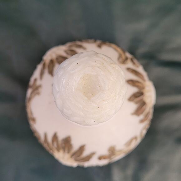 Victorian Milk Glass Perfume Bottle – Romantic Vintage Vanity Collectible - Picture 5 of 9